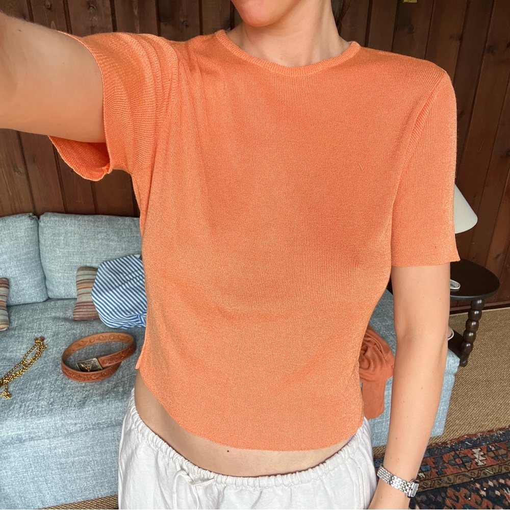 Orange knit vintage 525 America top. Size M